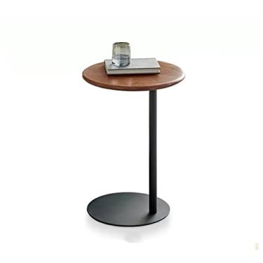 Imagem de Mesa de centro mesa lateral de madeira sofá criativo pequena mesa redonda moderna minimalista varanda pequena mesa de centro quarto mesa de cabeceira mesa de quarto (B)
