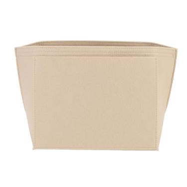 Imagem de Cuofyunl bolsa organizadora inserção de feltro bolsa de maquiagem organizador de bolsa de grande capacidade inserção organizadora para bolsas (Marrom)