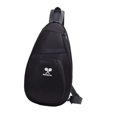 Imagem de oshhni Mochila esportiva para raquete de tênis de mesa de, com bolso prático para raquete, ideal para viagens e treinos, Preto