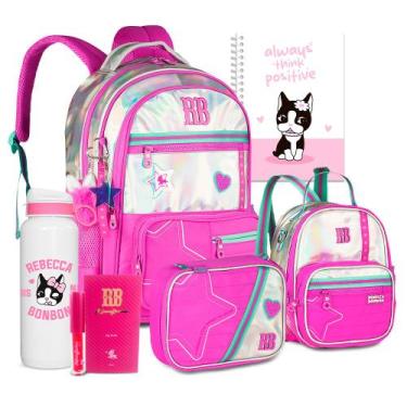 Imagem de Mochila Estojo Lancheira Térmica Rebecca Bonbon Holográfica, RB27017 R