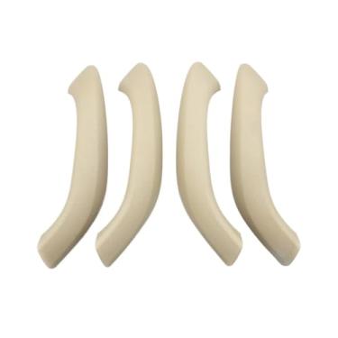 Imagem de 2/4 pçs porta interior esquerda direita puxar alça exterior capa guarnição substituição compatível com bmw x1 x2 f48 f49 f39 2016 2017 2018 2019 2020(Beige 4PCS Set)