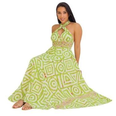 Imagem de Vestido Longo Vih Triny Indiano Frente Única com Amarração Versátil-Feminino