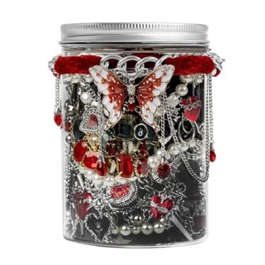 Imagem de SMUOBT Conjunto de frascos de joias misteriosas – Caixa de joias surpresa de 40 a 45 peças para mulheres, conjunto de presente (colar, brincos, anéis, kracelet, chaveiro, grampo de cabelo) – Presente
