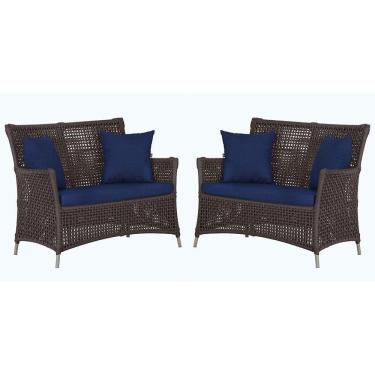 Imagem de 2 Sofás área Externa Igapó Alumínio Fendi Corda Náutica E10 Marrom