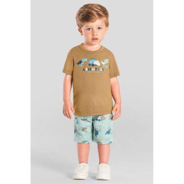 Imagem de Conjunto infantil menino de dinossauros em puff Brandili