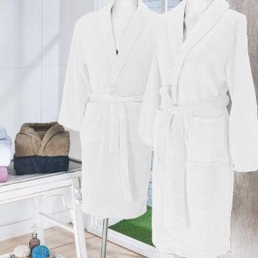 Imagem de Roupão de Microfibra Fleece Tamanho XGG - Andreza, Branco