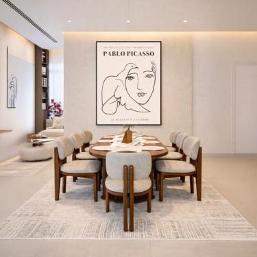 Imagem de Quadro Canvas Picasso O Rosto e a Pomba 70x50cm Mold Preta - Quadros O