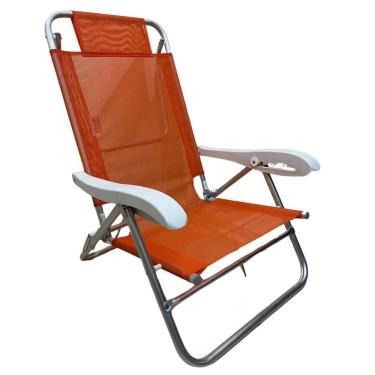 Imagem de Cadeira Reclinavel Preguiçosa Sanete Ronchetti 120 Kg 05 Pos Cor Laranja