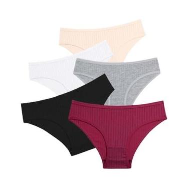 Imagem de Calcinhas De Algodão Listradas Em Tamanhos Grandes Para Mulheres, Paco