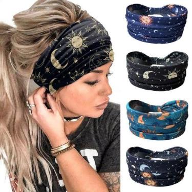 Imagem de Tiaras de ioga, 4 peças Galaxy Moon Stretch Wide para mulheres - Taiyu