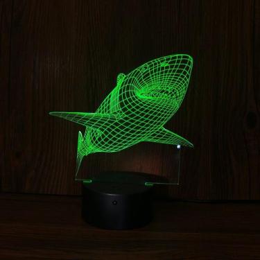 Imagem de Luz noturna 3D Acrylic Shark Dolphin USB 5V para quarto de crianças - 