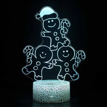 Imagem de Controle remoto de toque colorido LED de Natal 3D com luz noturna - Ta