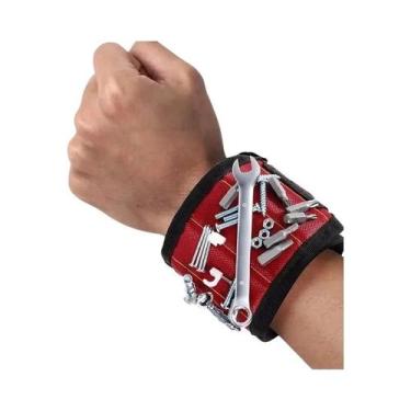 Imagem de Pulseira Magnética Potente Para Pegar Pregos E Parafusos - Kit Portáti