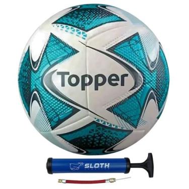 Imagem de Bola de Futebol de Campo Topper Slick 22 TechFusion + Bomba de Ar, Azu