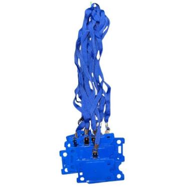 Imagem de Kit 36 porta crachá Horizontal Vertical Com Cordão Rígido Atacado - No