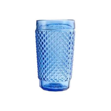 Imagem de Jogo 6 Copos de Vidro Barroco - 255 ml - Wheaton, Azul, 6 Unidades