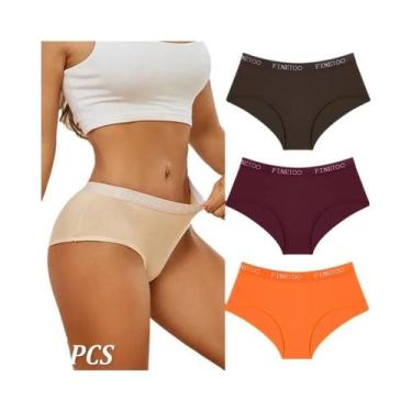 Imagem de Calcinhas De Algodão Femininas 3 Peças Com Cinto De Letras Sexy Respir