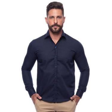 Imagem de Camisa Social Masculina Slim Manga Longa Lisa Não Amassa - Teodoro, M,