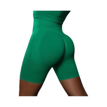 Imagem de Shorts De Yoga Femininos De Cintura Alta Sem Costura Respiráveis Para 