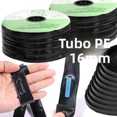 Imagem de Fita Gotejadora PE 16mm 50/100m Para Irrigação De Jardim, Estufa E Faz