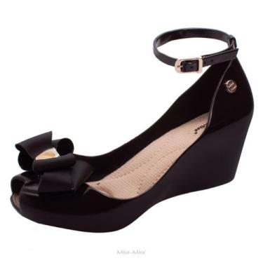 Imagem de Sandália Feminina Anabela Miss Miss, 36, Preto