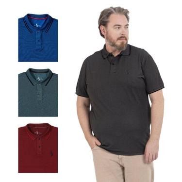 Imagem de Kit 4 Camisa Polo Plus Masculina Dia a Dia