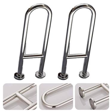 Imagem de Barra de Apoio em U 60cm Kit 2 Uni Banheiro Box Seguranca Idoso Gestante Cadeirante Lav...