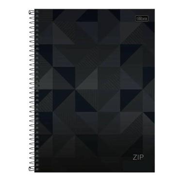 Imagem de Caderno Espiral Universitário Zip Geométrico 10 Matérias Preto - Tilibra
