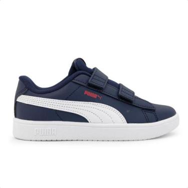 Imagem de Tênis Puma Rickie Classic V PS Infantil, 31, Marinho, Branco