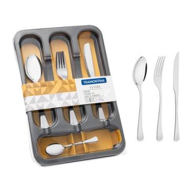 Imagem de Faqueiro Tramontina Havana em Aço Inox com Facas para Churrasco Acabam