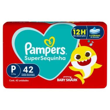 Imagem de Fralda Pampers Super Sequinha 12h Tamanho P 5-8kg com 42 Fraldas Desca