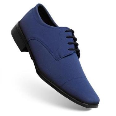 Imagem de Sapato Social Masculino Bico Fino Alongado Estilo Italiano Cadarço de Amarrar Coforto-M...