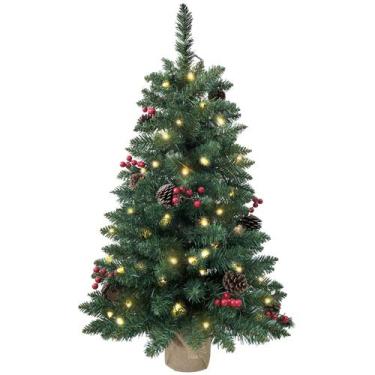 Imagem de Árvore de Natal SZCXTOP Mini pré-iluminada de 90 cm com 70 luzes LED