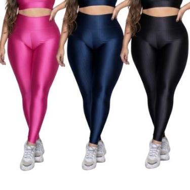 Imagem de KIT 3 Calça Legging Plus Size New Zig 3D Vekyo Cós Alto Roupa Academia Fitness Feminina...
