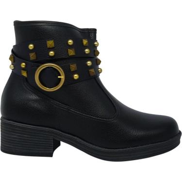 Imagem de Bota Feminina Casual Dia a Dia Passeio Trabalho Festa Cano Baixo Salto Baixo com Fivela...