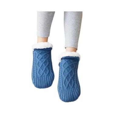 Imagem de Meias De Inverno Femininas Em Veludo Térmico Com Forro De Cashmere, Pa