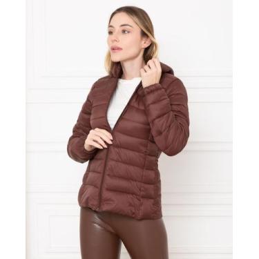 Imagem de Jaqueta Feminina Puffer Bobojaco com Capuz Removível - Maranne, Café, 