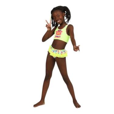 Imagem de Biquini cropped siri kids infantil larissa amarelo neon 39160, Amarelo