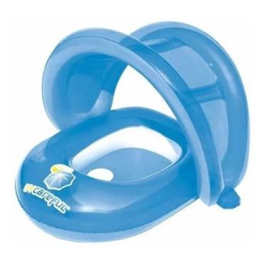 Imagem de Boia Bote Inflável Infantil C Fralda e Sombra Piscina Lazer - Bestway,