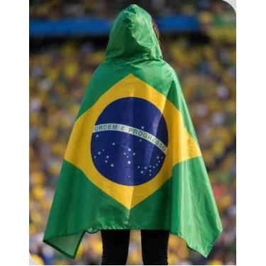 Imagem de Bandeira Brasil Body Flag Capa Torcedor 150x90cm Poliéster Copa do Mun