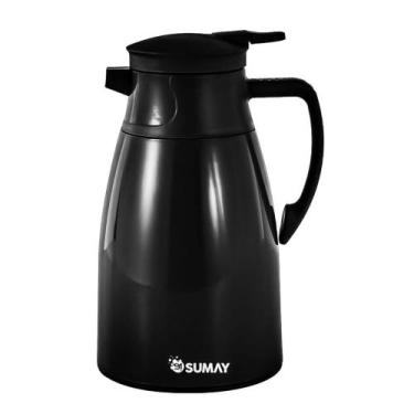 Imagem de Garrafa Térmica 1L Preta com Ampola Vidro Mônaco SM-GTMPR - SUMAY