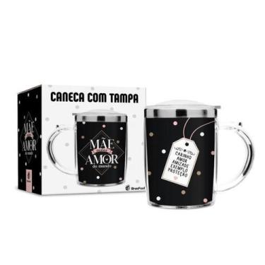 Imagem de Caneca Plastica Inox Brasfoot 450ml SW - Mãe Maior Amor Do Mundo