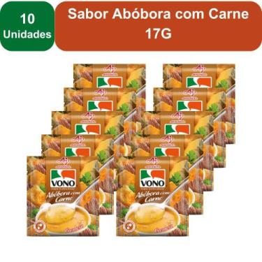 Imagem de Kit 10 Unidades Sopas Cremosas VONO Individual Sabor Abóbora com Carne