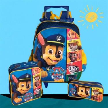 Imagem de Kit Escolar Patrulha Canina Infantil Completo com Mochila Lancheira Té