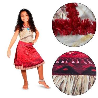 Imagem de Fantasia Infantil Moana Princesa Disney Clássica com Colar - Novabrink
