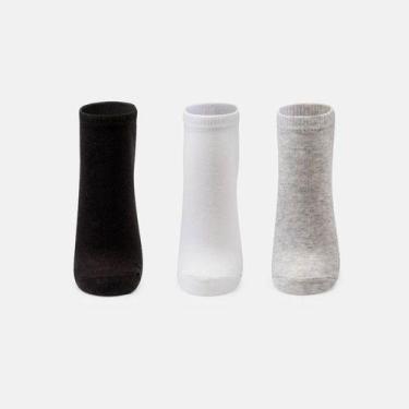 Imagem de Kit 3 Meias Puket Adulto Micro Sapatilha Unissex Top -, Branco, 40-44