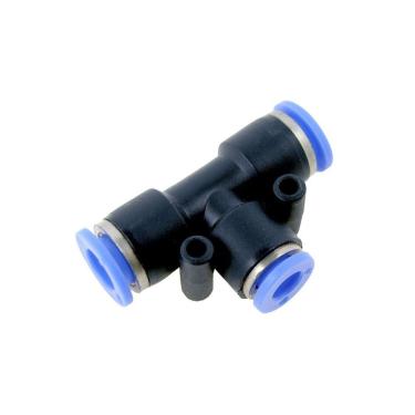 Imagem de Emenda Pneumática Tipo Tee Redução Fluir 08-06-08 Conector Plástico para Tubo Poliuretano 10 Bar Bivolt