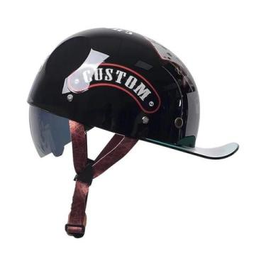 Imagem de Capacete Retrô Universal para Motocicleta, Skate e Bicicleta - Novo Pa
