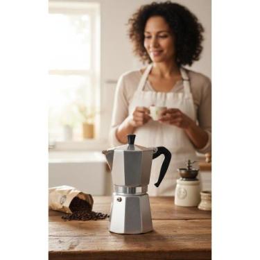Imagem de Cafeteira Italiana 2 Xícaras Cinza  Café Perfeito - Congratulations St