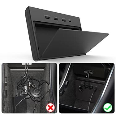 Imagem de TAPTES Tesla Modelo 3 Hub USB, Dashcam & Sentry Mode Viewer USB para Tesla Modelo 3 Antes de junho de 2020, Acessórios personalizados Tesla Modelo 3 com 5 em 1 Portas (NÃO o modelo Y)